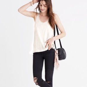 Madewell everly twist back textured tank top